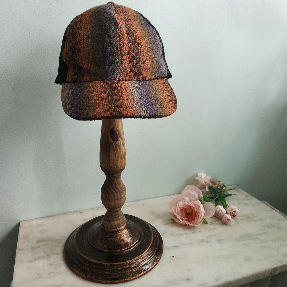 Woven Earth Tones Baseball Cap Hook and Loop Back Trucker Hat Aztec‎ Style Print - Picture 3 of 7